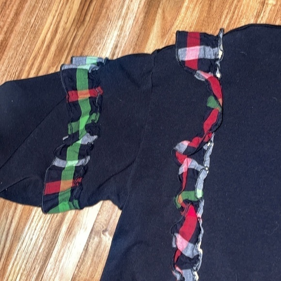 Crown and Ivy women’s 1X sweater top shirt curvy holiday Christmas plaid ruffle - Picture 4 of 7